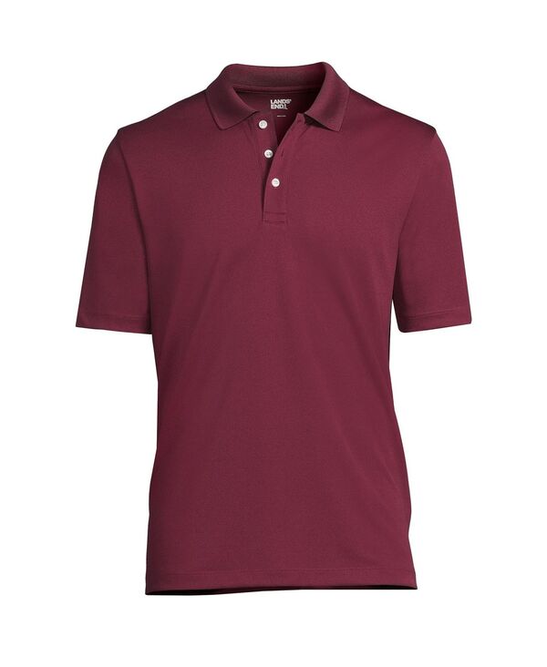ランズ挙げ句の果て メンズ トップス スポーツシャツ Lands\u0027 End Men\u0027s School Uniform Short Sleeve Solid Active Polo Shirt Burgundy バーガンディ