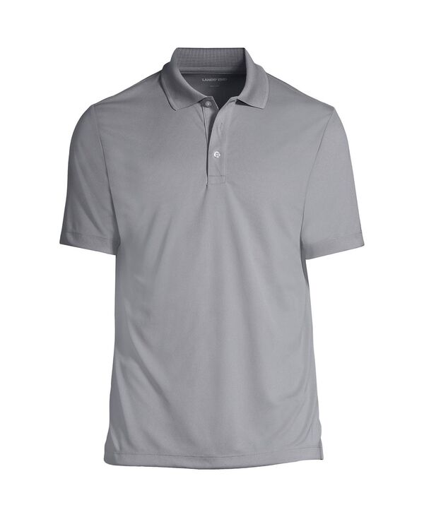 ランズ挙げ句の果て メンズ トップス スポーツシャツ Lands\u0027 End Men\u0027s School Uniform Short Sleeve Solid Active Polo Shirt Harbor gray 薄墨色