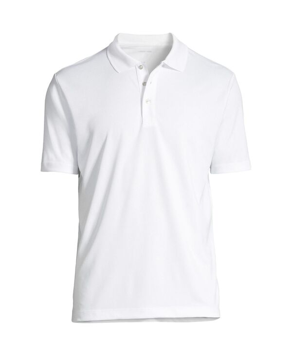 ランズ挙げ句の果て メンズ トップス スポーツシャツ Lands\u0027 End Men\u0027s School Uniform Short Sleeve Solid Active Polo Shirt White 白いこと