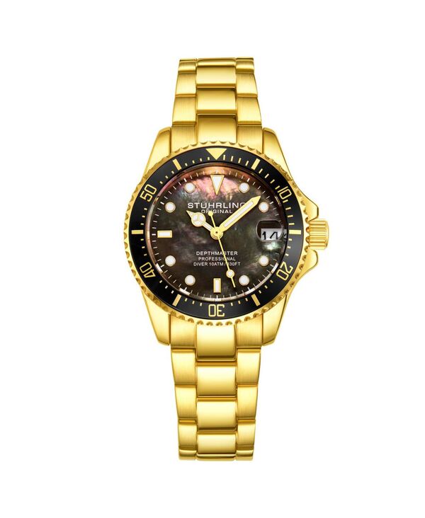 ストゥーリング レディース アクセサリー 腕時計 Stuhrling Women's Diver Depth master 3950L Quartz 32mm Fashion Watch Black ブラック