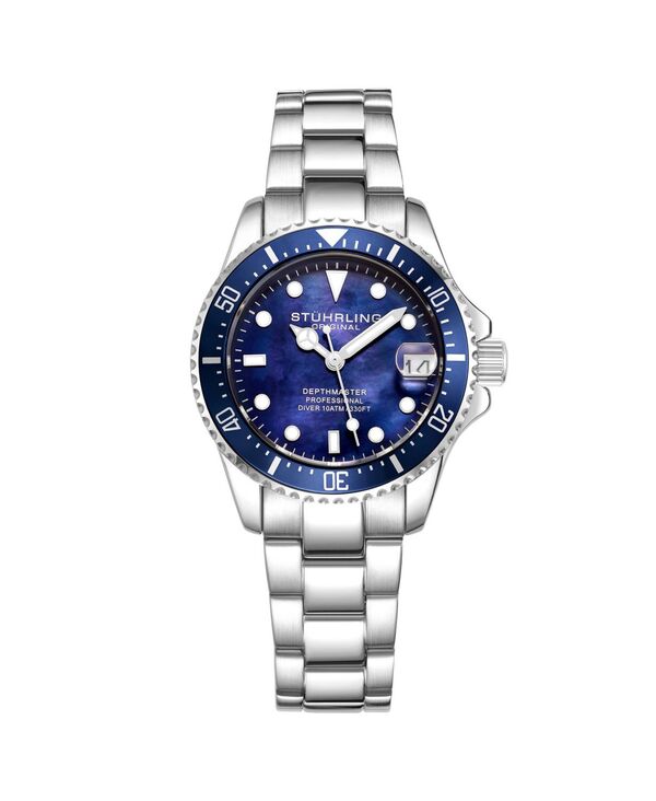 ストゥーリング レディース アクセサリー 腕時計 Stuhrling Women's Diver Depth master 3950L Quartz 32mm Fashion Watch Blue ブルー
