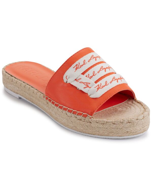 カール ラガーフェルド レディース シューズ サンダル プラットフォーム ロゴ KARL LAGERFELD PARIS Cherie Logo Slip-On Espadrille Platform Slide Sandals Sunkissed Apricot アプリコット|ReVida 店
