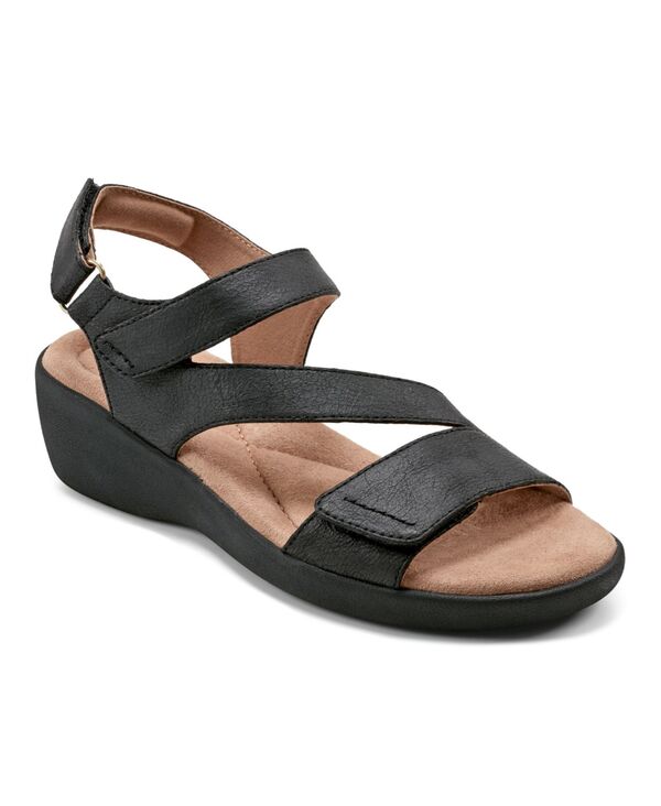 イージースピリット レディース シューズ サンダル Easy Spirit Women's Kimberly Open Toe Strappy Casual Sandals Black ブラック｜ReVida 店