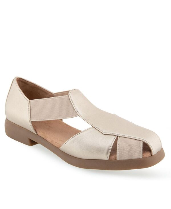エアロソールズ レディース シューズ サンダル Aerosoles Women's 4Give Closed Toe Sandals Soft Gold Polyurethane ゴールド｜ReVida 店