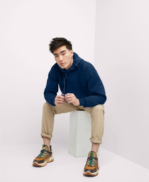 ヘインズ メンズ アウター パーカー・スウェット フリース パーカー Hanes Ultimate Men's Heavyweight Fleece Hoodie Navy ネイビー｜ReVida 店