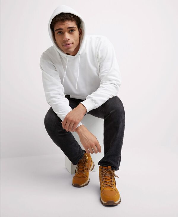 ヘインズ メンズ アウター パーカー・スウェット フリース パーカー Hanes Ultimate Men's Heavyweight Fleece Hoodie White ホワイト|ReVida 店