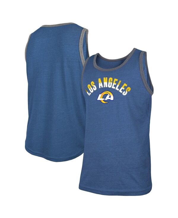 ニューエラ メンズ トップス シャツ New Era Men's Heathered Royal Los Angeles Rams Ringer Tri-Blend Tank Top Heathered Royal