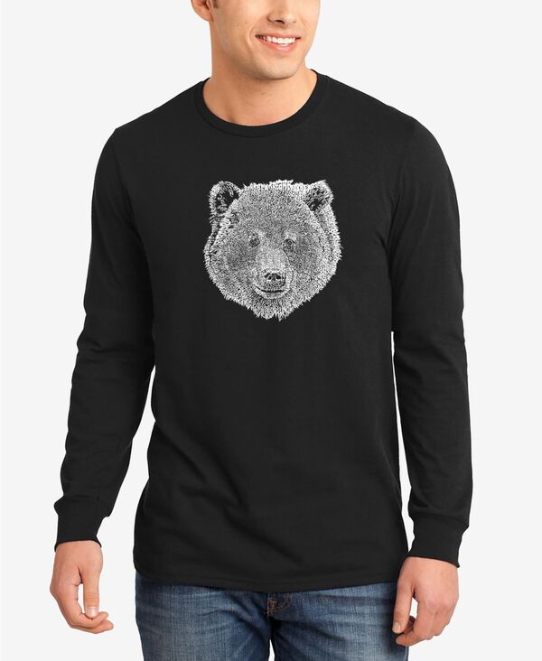 エルエーポップアート メンズ トップス Tシャツ LA Pop Art Men's Word Art Long Sleeve Bear Face T-shirt Black ブラック