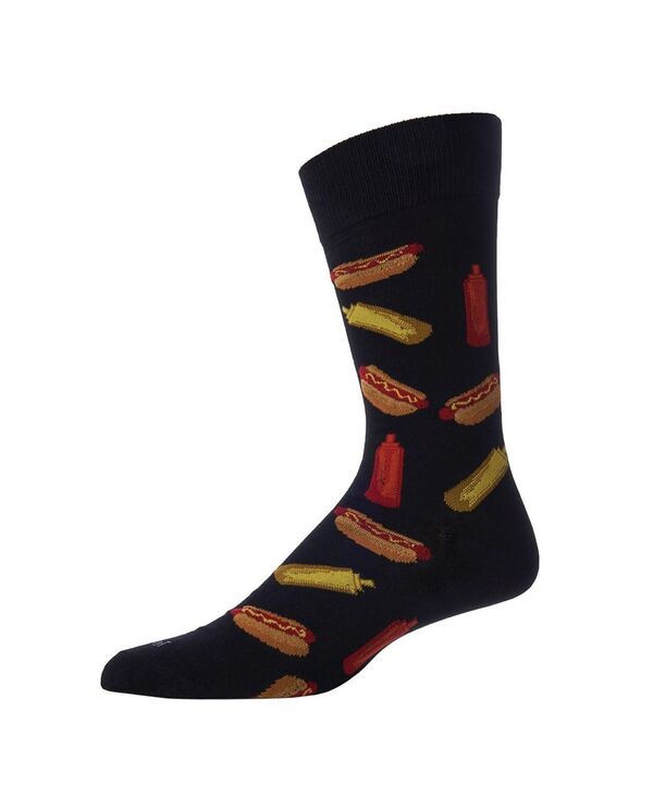 メモイ メンズ アンダーウェア 靴下 MeMoi Men's Tasty Hot Dogs Novelty Crew Socks Med Gray Heather グレー
