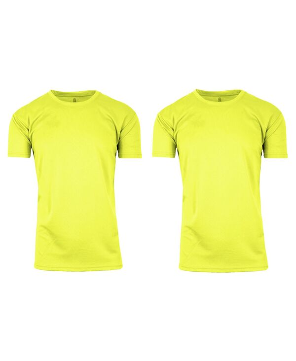 ギャラクシーバイハルビック メンズ トップス Tシャツ クルーネック Galaxy By Harvic Men's Short Sleeve Moisture-Wicking Quick Dry Performance Crew Neck Tee -2 Pack Neon Green-Neon Green ネオン\\1
