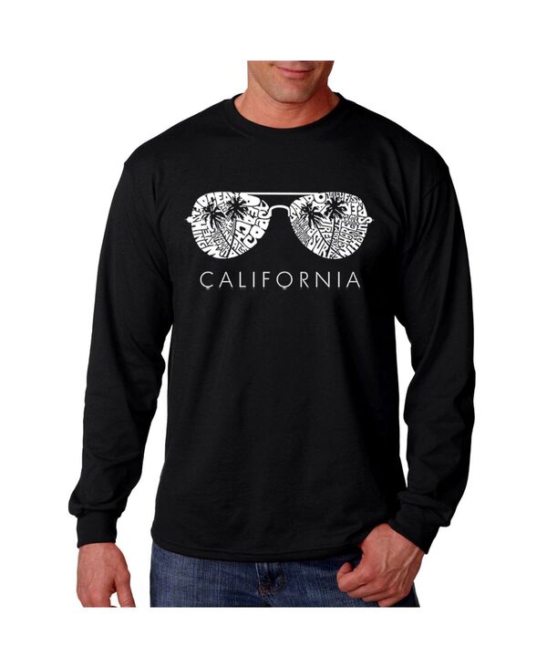 エルエーポップアート メンズ トップス Tシャツ LA Pop Art Men's Word Art - California Shades Long Sleeve T-Shirt Black ブラック