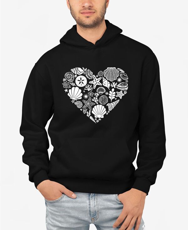 エルエーポップアート メンズ アウター パーカー・スウェット スウェット シャツ LA Pop Art Sea Shells - Men's Word Art Hooded Sweatshirt Black ブラック｜ReVida 店