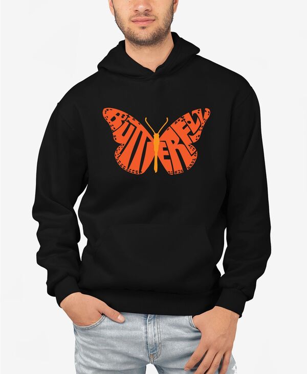 エルエーポップアート メンズ アウター パーカー・スウェット スウェット シャツ LA Pop Art Butterfly - Men's Word Art Hooded Sweatshirt Black ブラック