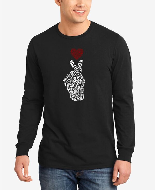 エルエーポップアート メンズ トップス Tシャツ LA Pop Art Men's K-pop Word Art Long Sleeves T-shirt Black ブラック