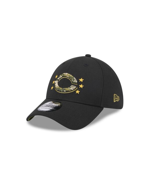 ニューエラ メンズ アクセサリー 帽子 New Era Men's Black Cincinnati Reds 2024 Armed Forces Day 39THIRTY Flex Hat Black ブラック