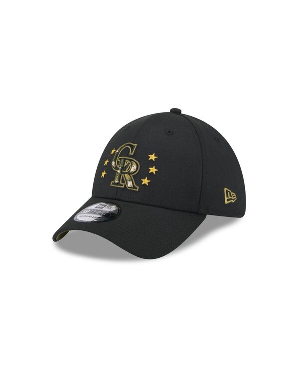 ニューエラ メンズ アクセサリー 帽子 New Era Men's Black Colorado Rockies 2024 Armed Forces Day 39THIRTY Flex Hat Black ブラック