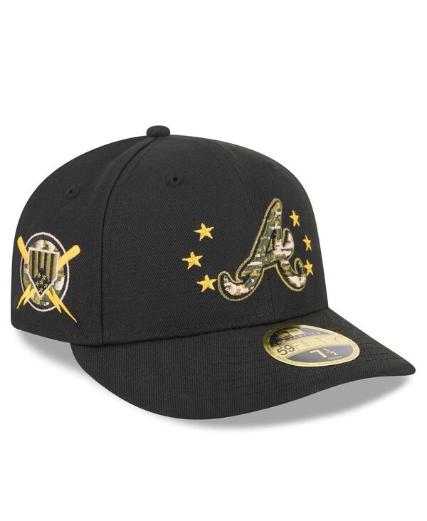ニューエラ メンズ アクセサリー 帽子 New Era Men's Black Atlanta Braves 2024 Armed Forces Day Low Profile 59FIFTY Fitted Hat Black ブラック｜ReVida 店