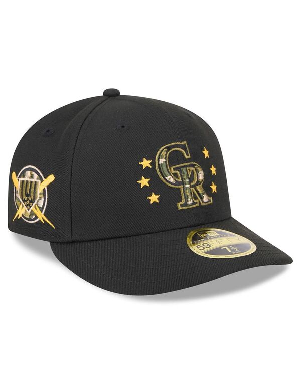 ニューエラ メンズ アクセサリー 帽子 New Era Men's Black Colorado Rockies 2024 Armed Forces Day Low Profile 59FIFTY Fitted Hat Black ブラック|ReVida 店