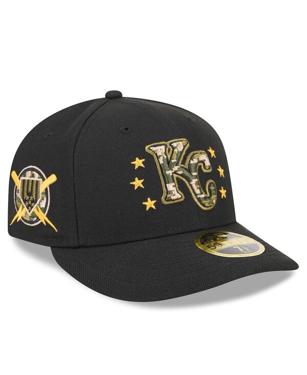 ニューエラ メンズ アクセサリー 帽子 New Era Men's Black Kansas City Royals 2024 Armed Forces Day Low Profile 59FIFTY Fitted Hat Black ブラック|ReVida 店