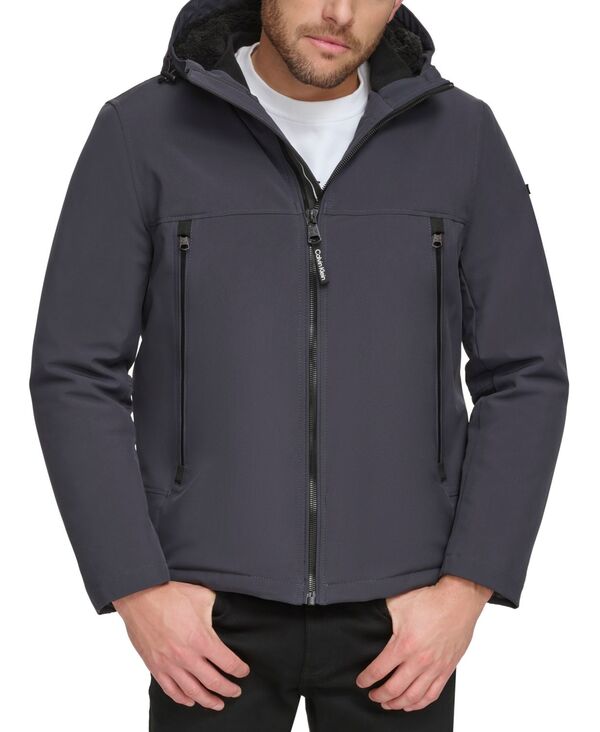 カルバンクライン メンズ アウター ジャケット・ブルゾン ジャケット Calvin Klein Men's Sherpa Lined Infinite Stretch Soft Shell Jacket Iron