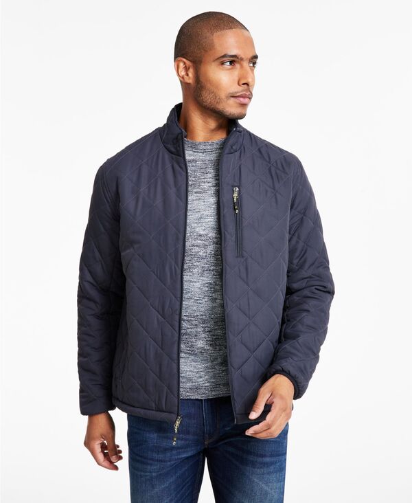 ホークアンドカンパニー メンズ アウター ジャケット・ブルゾン キルティング ジャケット Hawke & Co. Men's Diamond Quilted Jacket Carbon｜ReVida 店