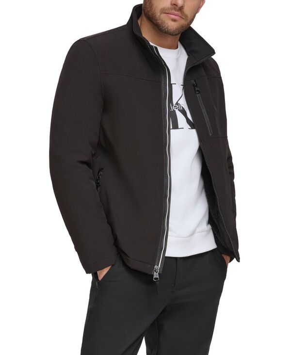 Calvin Klein Mens Sherpa Lined Classic Soft Shell Jacket Black Size Xx Large