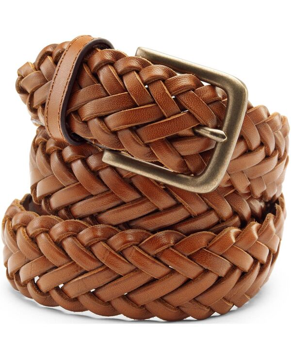 ランズ挙げ句の果て メンズ 付属品 胴締め なめし革 Lands\u0027 End Men\u0027s Leather Braid Belt Chestnut
