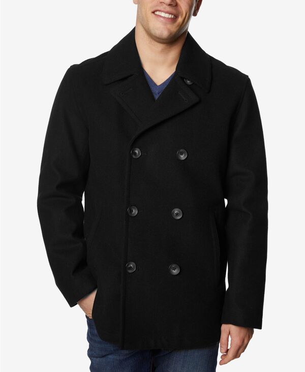 ナウティカ メンズ アウター ジャケット・ブルゾン コート Nautica Men's Three-Button Pea Coat Black ブラック|ReVida 店