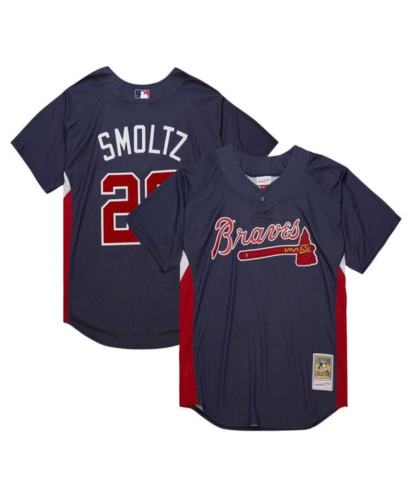 ミッチェル&ネス メンズ トップス シャツ メッシュ ジャージー Mitchell & Ness Mitchell Ness Men's John Smoltz Navy Atlanta Braves Cooperstown Collection Mesh Batting Practice Jersey Navy ネイビー