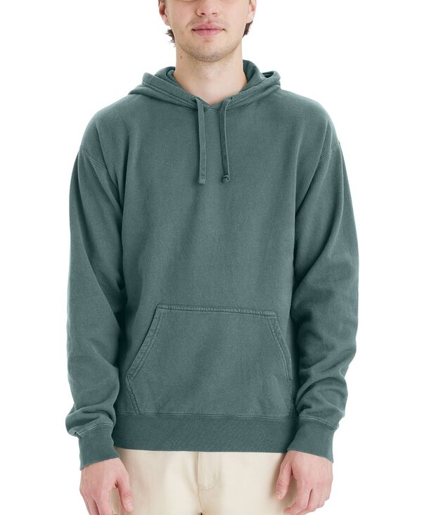 ヘインズ メンズ アウター パーカー・スウェット フリース パーカー Hanes Men's Garment Dyed Fleece Hoodie Green グリーン｜ReVida 店