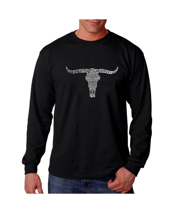 エルエーポップアート メンズ トップス Tシャツ LA Pop Art Men's Word Art Long Sleeve T-Shirt - Outlaws Black ブラック｜ReVida 店