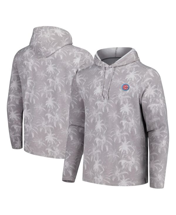トッミーバハマ メンズ トップス Tシャツ パーカー Tommy Bahama Men's Gray Chicago Cubs Palm Frenzy Hoodie Long Sleeve T-Shirt Gray グレー