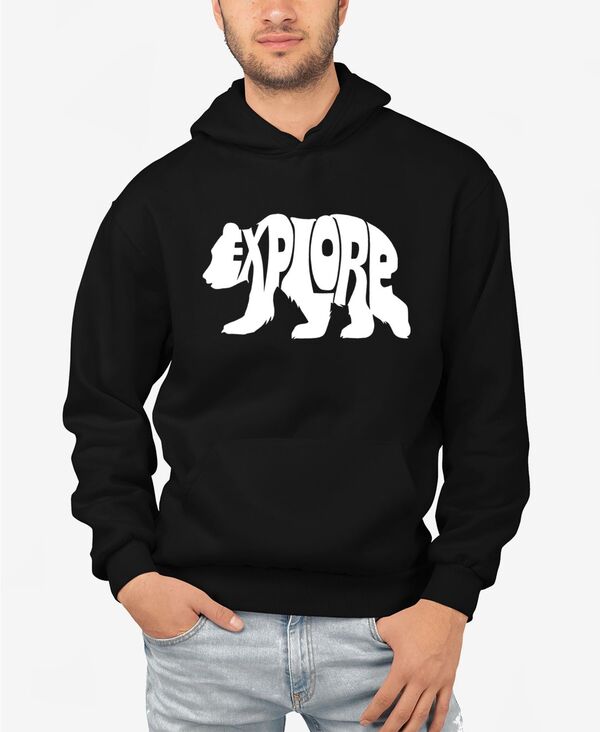 エルエーポップアート メンズ アウター パーカー・スウェット スウェット シャツ LA Pop Art Explore - Men's Word Art Hooded Sweatshirt Black ブラック｜ReVida 店
