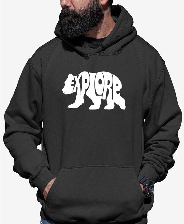 エルエーポップアート メンズ アウター パーカー・スウェット スウェット シャツ LA Pop Art Explore - Men's Word Art Hooded Sweatshirt Grey グレー｜ReVida 店