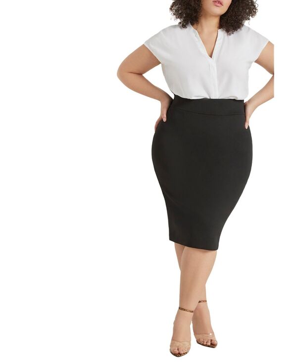 エロクイ レディース ボトムス スカート プラスサイズ ELOQUII Plus Size Neoprene Pencil Skirt Black onyx ブラック
