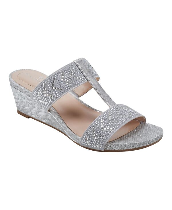 バンドリーノ レディース シューズ サンダル Bandolino Women's Iluvit Embellished Dress Wedge Sandals Silver シルバー|ReVida 店