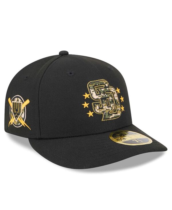 ニューエラ メンズ アクセサリー 帽子 New Era Men's Black San Diego Padres 2024 Armed Forces Day Low Profile 59FIFTY Fitted Hat Black ブラック|ReVida 店