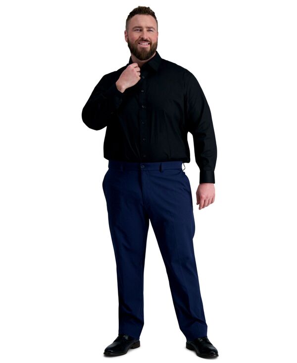 ハガー メンズ トップス シャツ トール Haggar Men's Big & Tall Classic-Fit Premium Comfort Dress Shirt Black Solid ブラック