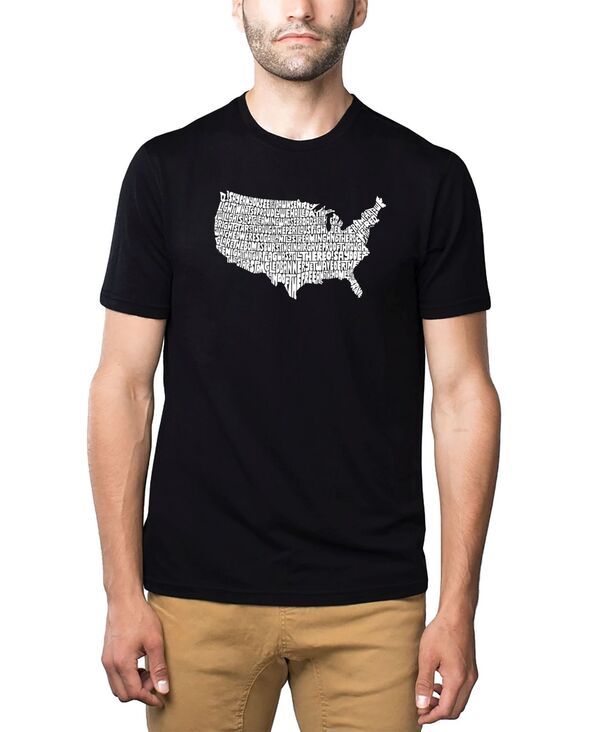 エルエーポップアート メンズ トップス Tシャツ LA Pop Art Men's Premium Word Art T-Shirt - The Star Spangled Banner Black ブラック