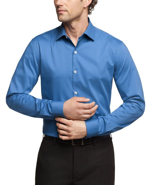 ケネスコール メンズ トップス シャツ Kenneth Cole Reaction Men's Slim-Fit Flex Stretch Dress Shirt Blue Whale ブルー