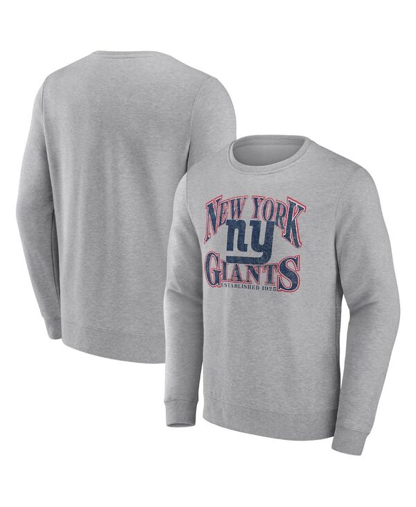 ファナティクス メンズ アウター パーカー・スウェット スウェット シャツ Fanatics Men's Heathered Charcoal New York Giants Playability Pullover Sweatshirt Heathered Charcoal チャコール 14,896円