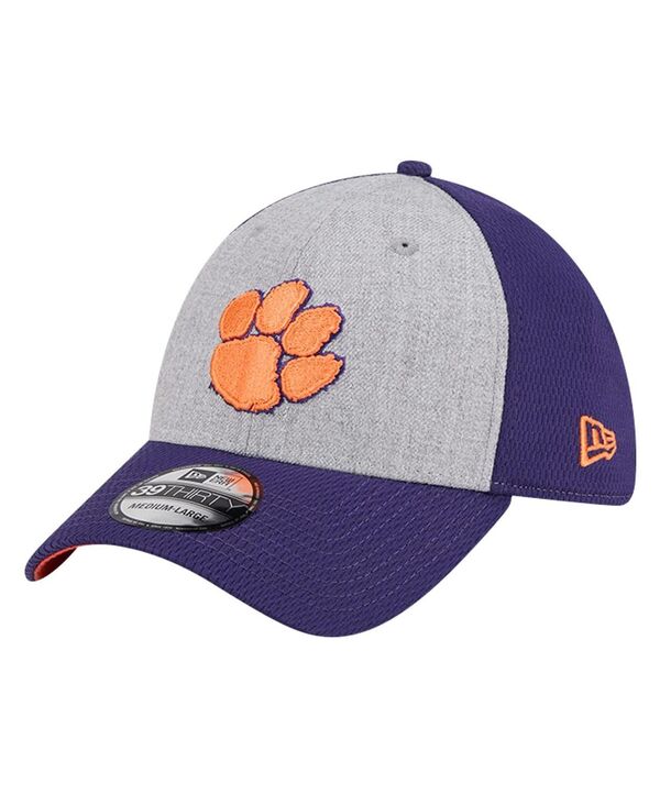 ニューエラ メンズ アクセサリー 帽子 New Era Men's Heather Gray/Purple Clemson Tigers Two-Tone 39THIRTY Flex Hat Heather Gray Purple グレー｜ReVida 店