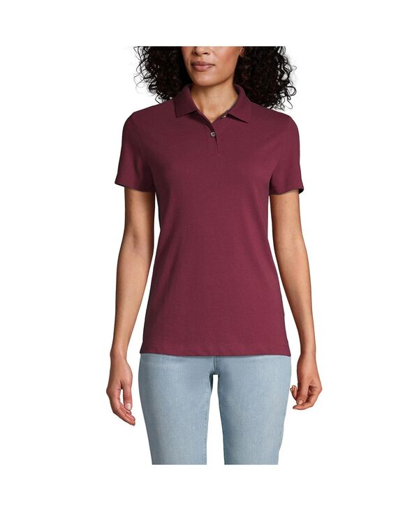 ランズエンド レディース トップス シャツ ポロシャツ メッシュ Lands' End Women's School Uniform Short Sleeve Basic Mesh Polo Shirt Burgundy バーガンディ