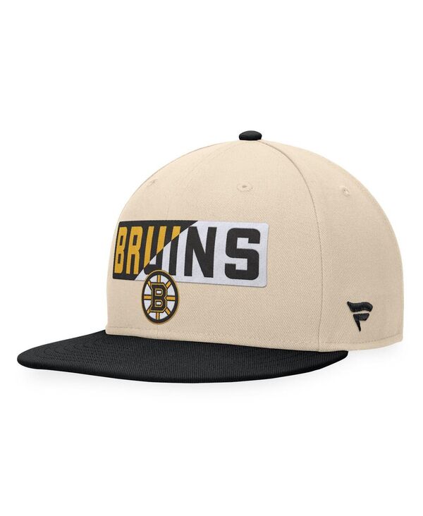 ファナティクス メンズ アクセサリー 帽子 Fanatics Men's / Boston Bruins Goalaso Snapback Hat Cream Black クリーム