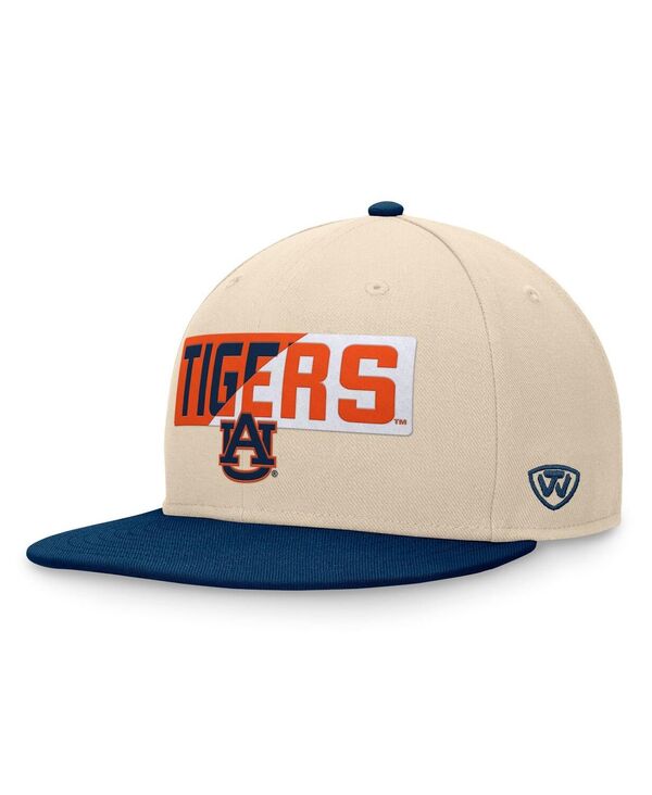 トップオブザワールド メンズ アクセサリー 帽子 Top of the World Men's Khaki Auburn Tigers Goalaso Snapback Hat Khaki Navy ネイビー