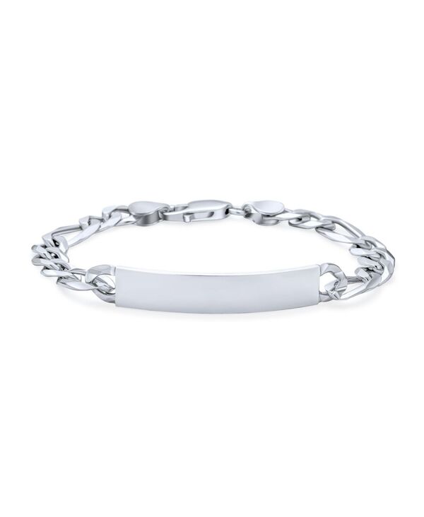 ブリング メンズ アクセサリー ブレスレット・バングル・アンクレット Bling Jewelry Bar Name Plated identification ID Bracelet 8 MM Figaro Chain Link 200 Gauge Sterling Silver 8 Inch Silver figaro 8mm シルバー 43,080円