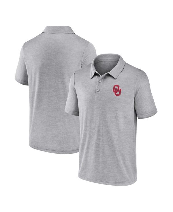 ファナティクス メンズ トップス ポロシャツ ロゴ Fanatics Men's Gray Oklahoma Sooners Striated Primary Logo Polo Shirt Gray グレー