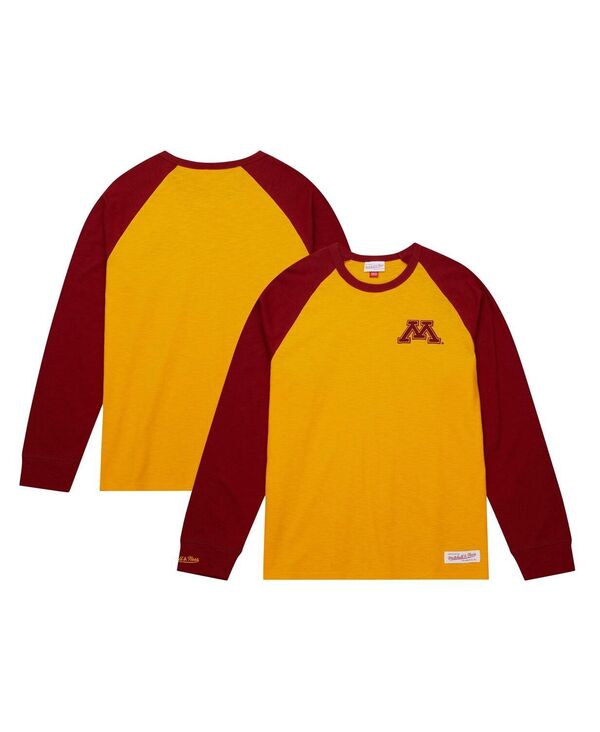 ミッチェル&ネス メンズ トップス Tシャツ Mitchell & Ness Men's Gold Minnesota Golden Gophers Legendary Slub Raglan Long Sleeve T-shirt Gold ゴールド