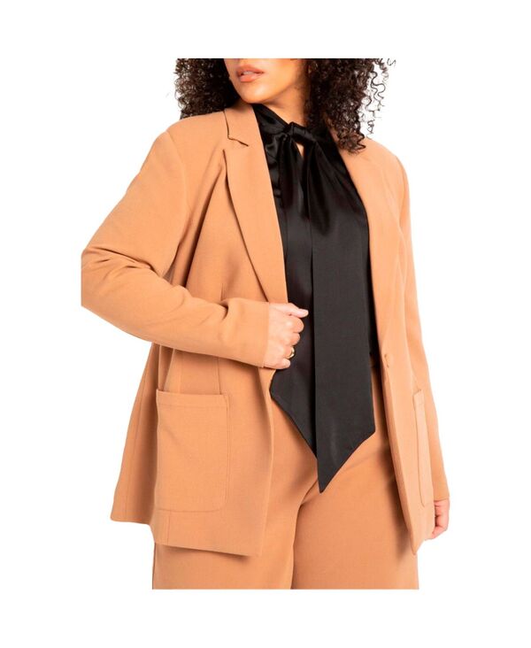 エロクイ レディース アウター ジャケット・ブルゾン プラスサイズ ブレザー ELOQUII Plus Size The 365 Suit Patch Pocket Blazer Biscuit