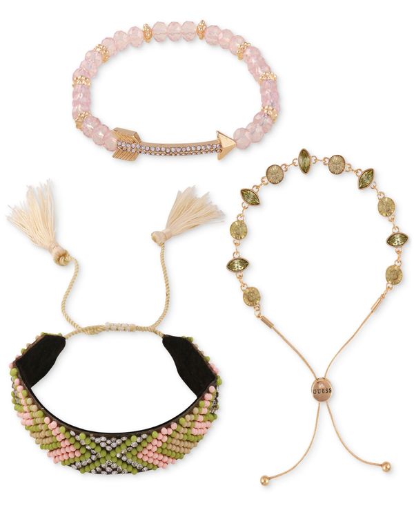 在庫あり 即納 ゲス レディース ブレスレット バングル アンクレット アクセサリー 3 Pc Set Mixed Bracelets Gold Taupe Green Peach 正規激安 Www Camtrack Net